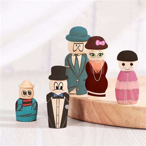 unfinished wooden peg dolls|More.